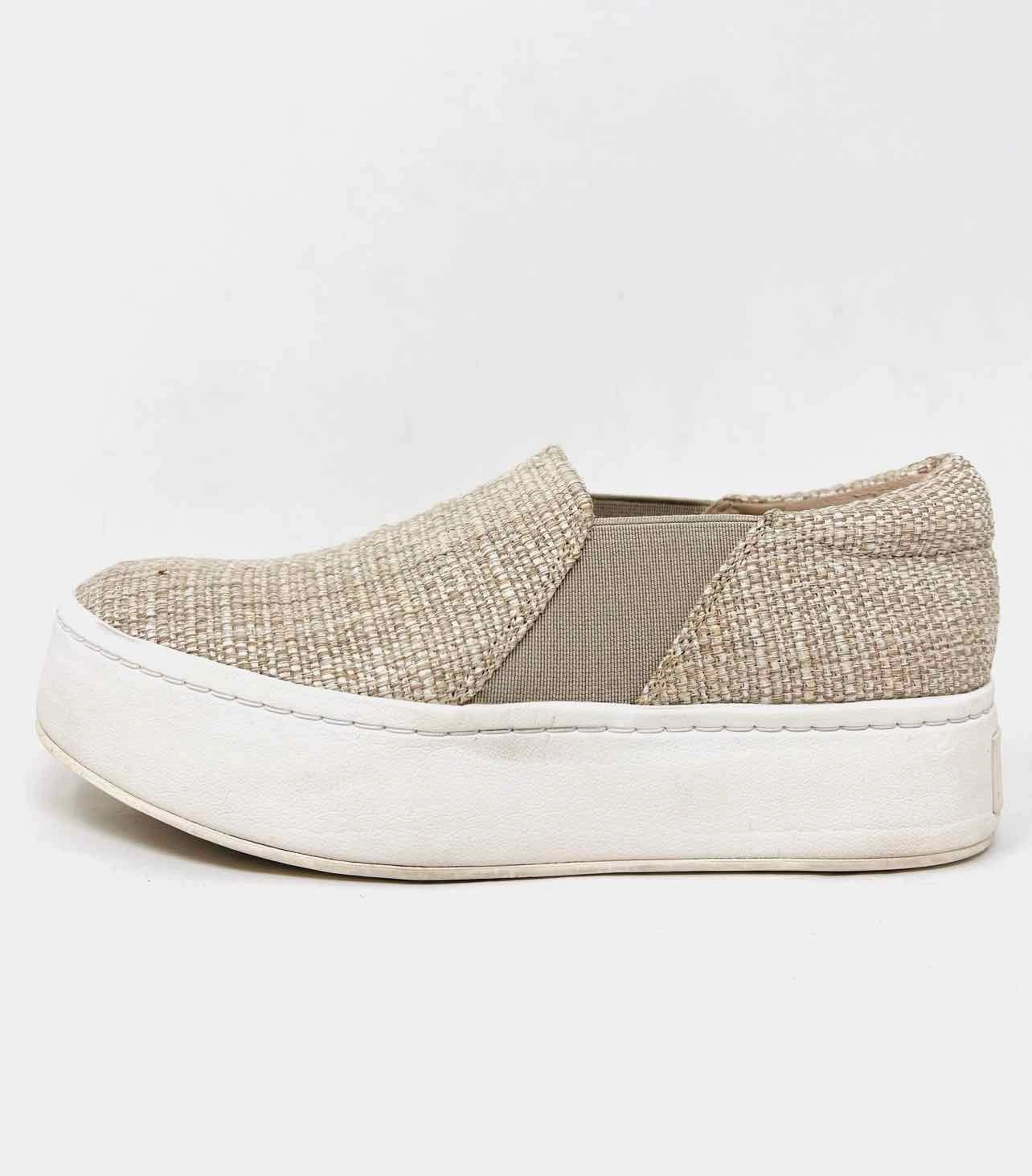 Vince Size 5 Beige/White Platform Slip-On Designer Sneakers