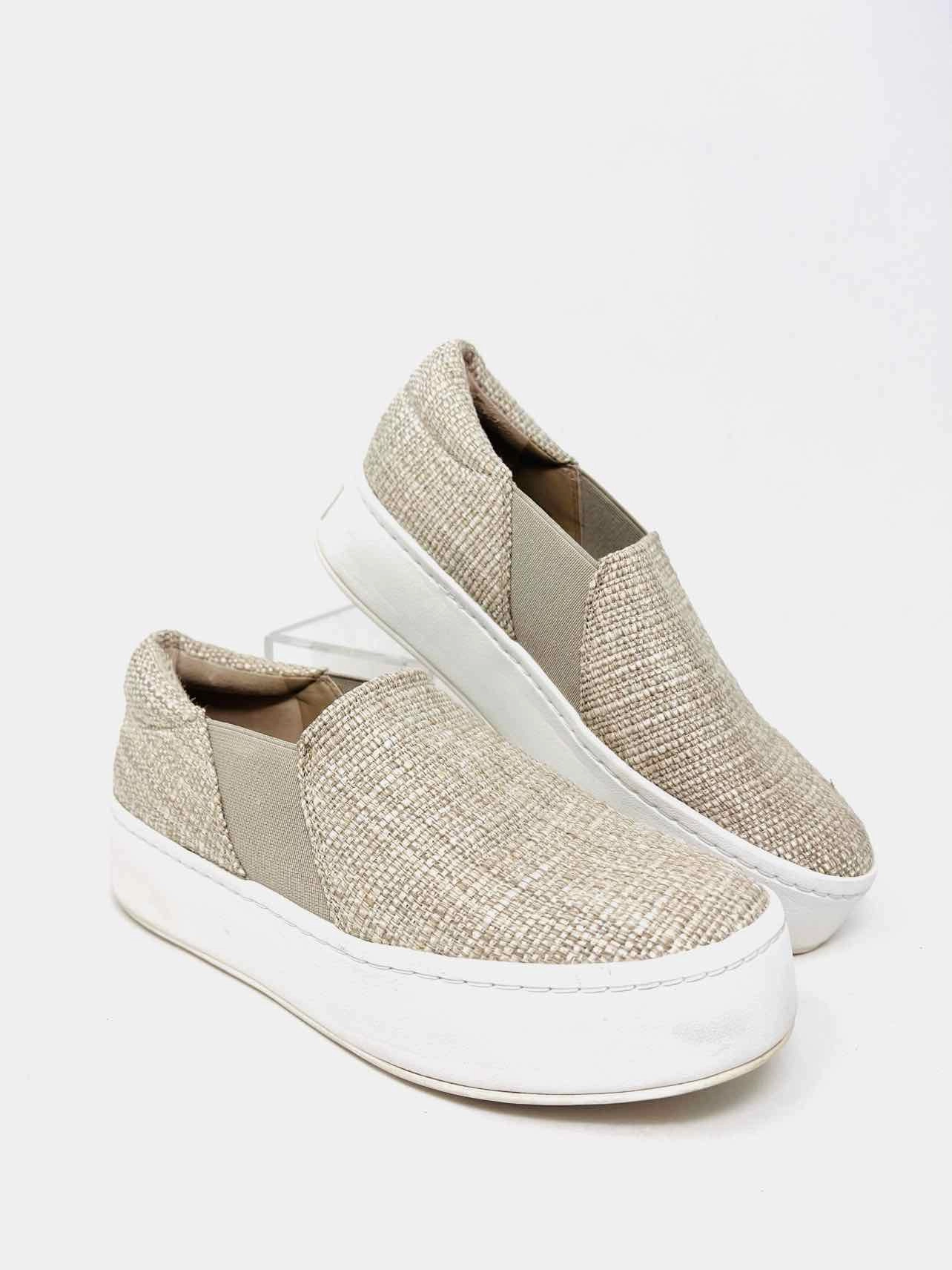 Vince Size 5 Beige/White Platform Slip-On Designer Sneakers