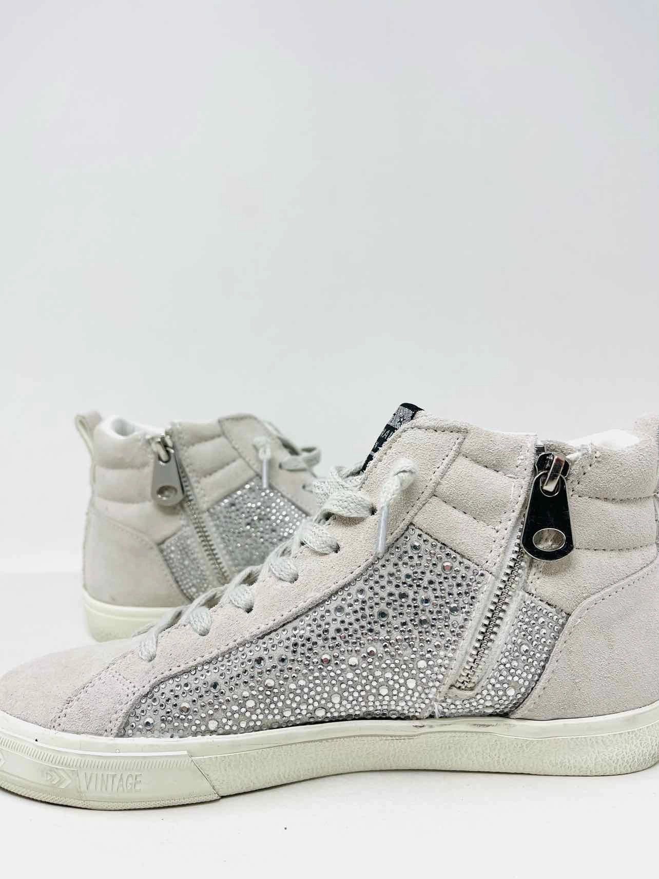 Vintage Havana Size 8 Wh/Bk/Slv Stars Rhinestones Shoes Sneakers