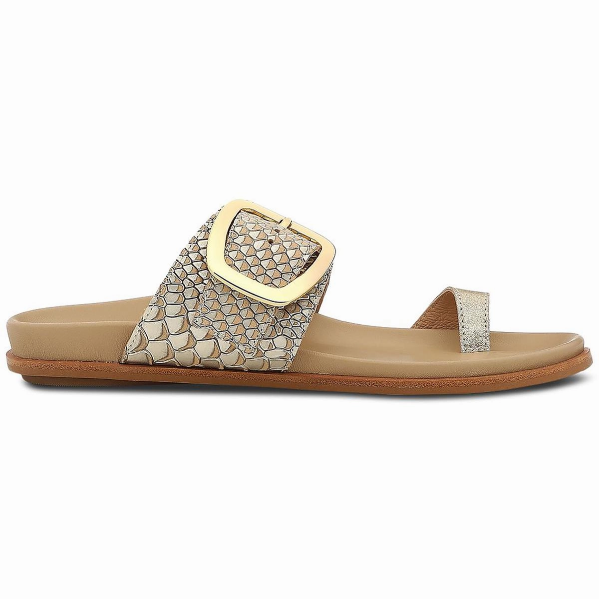 Vintage Python Womens Flat Thong Sandals