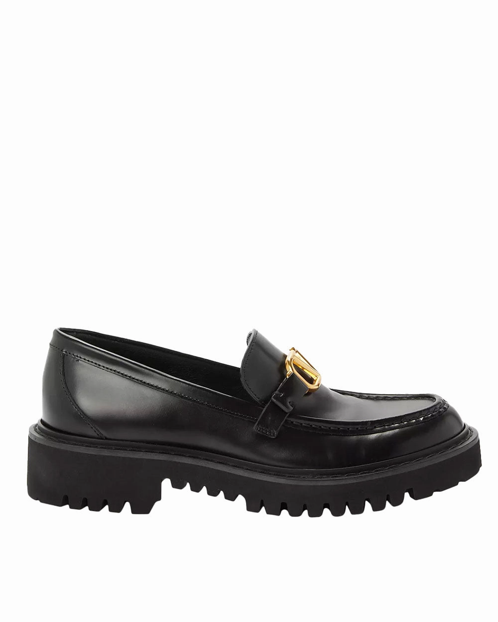 VLogo Signature Calfskin Loafer in Nero