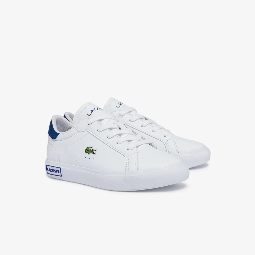 White Heel Logo Teen Trainers