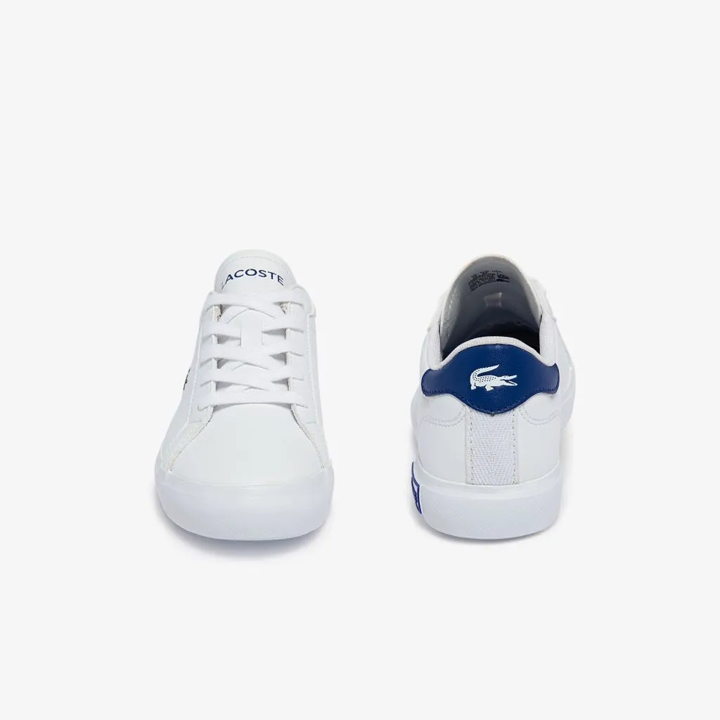 White Heel Logo Teen Trainers