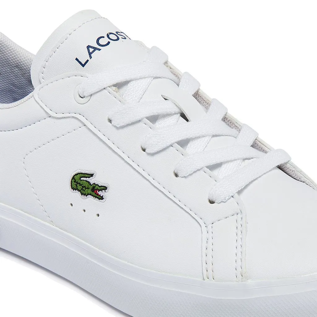 White Heel Logo Teen Trainers