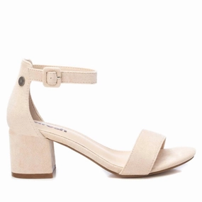 Women's Block Heel Suede Sandals In Ivory