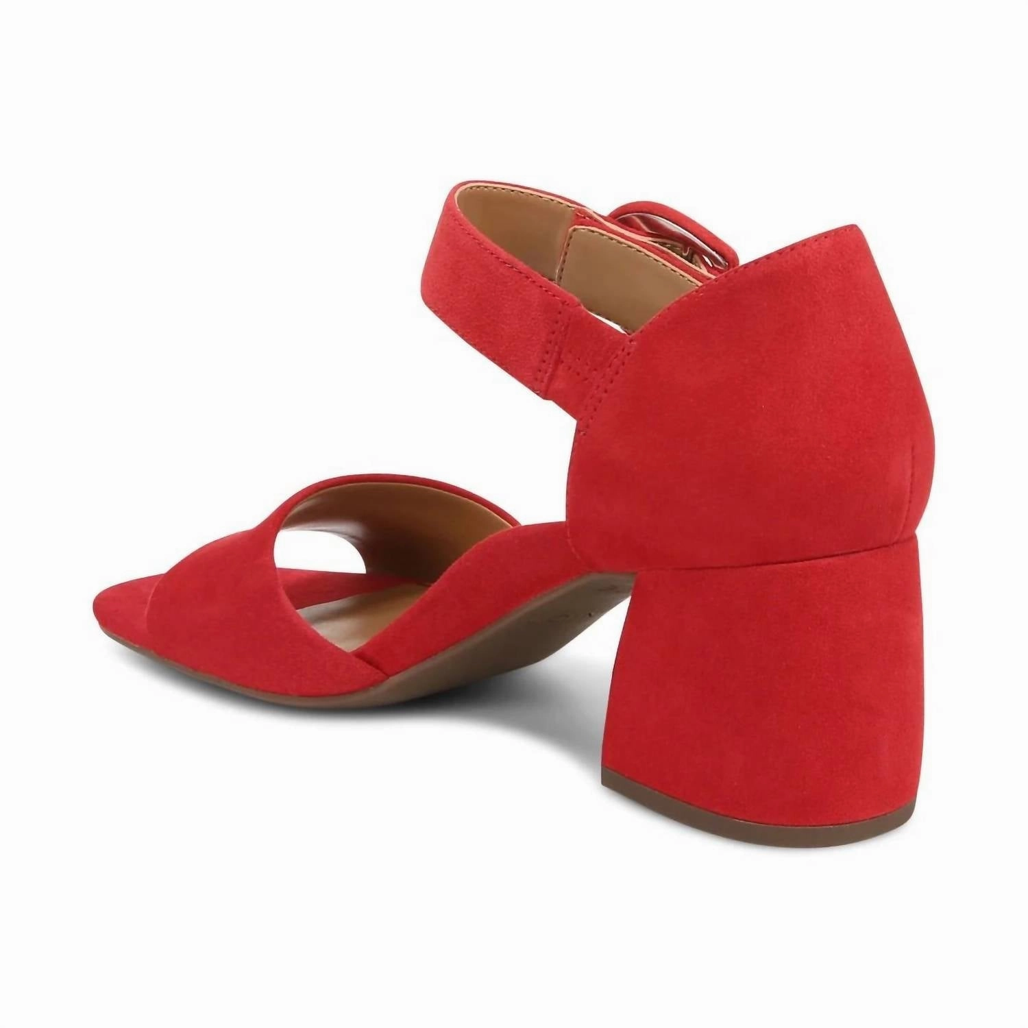 Women's Chardonnay Hook And Loop Pump Sandal In Red Suede Leather