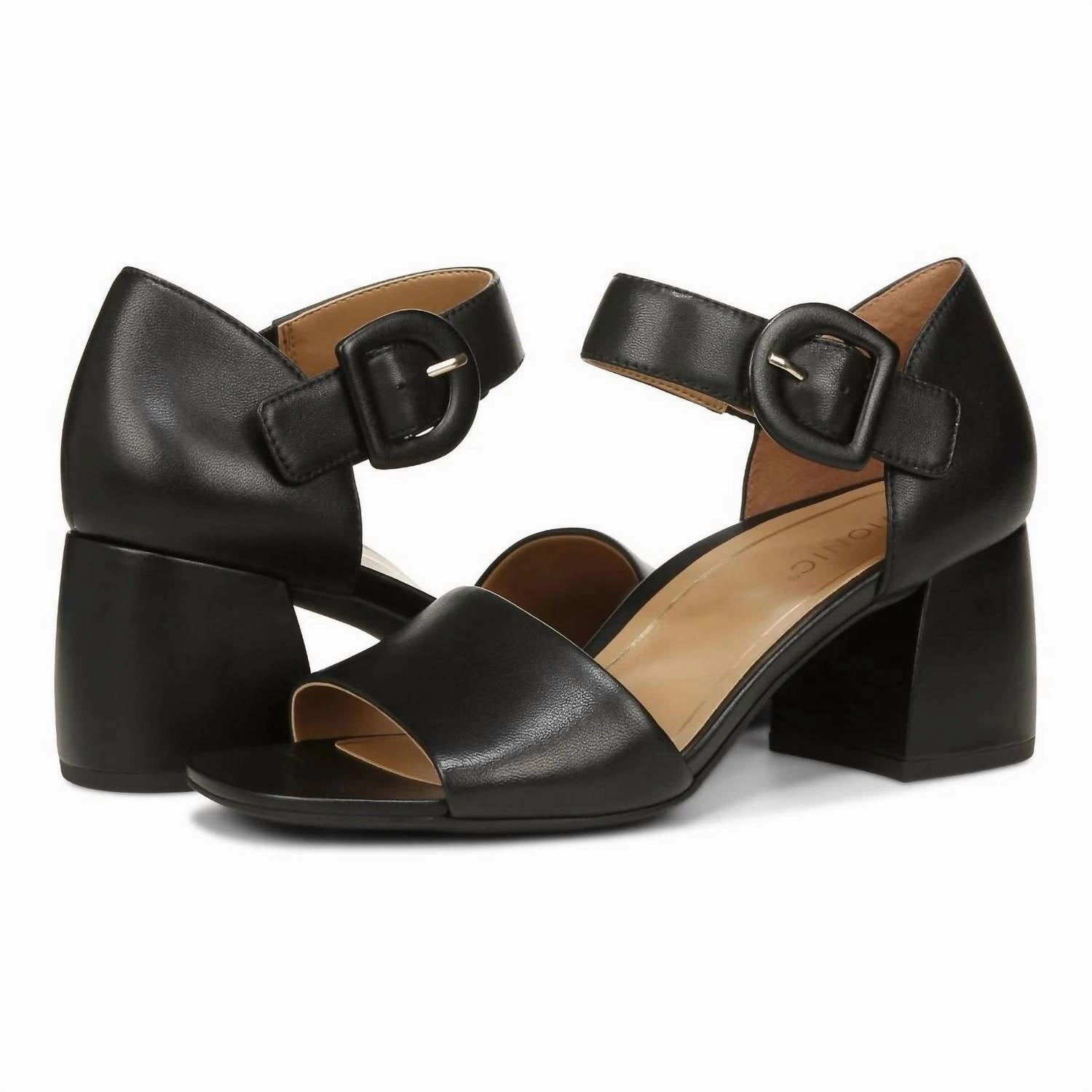 Women's Chardonnay Hook And Loop Pump Sandals In Black Leather