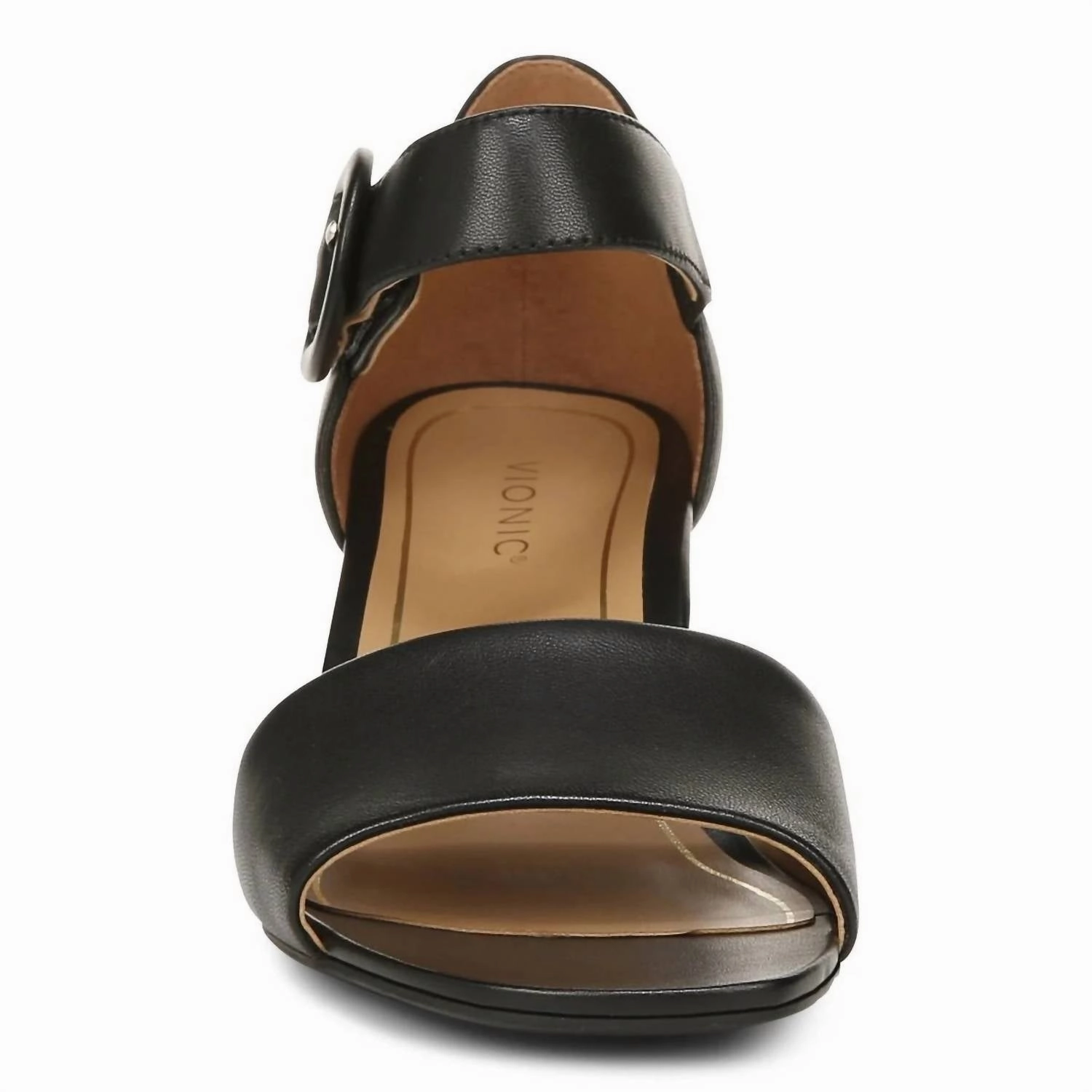 Women's Chardonnay Hook And Loop Pump Sandals In Black Leather