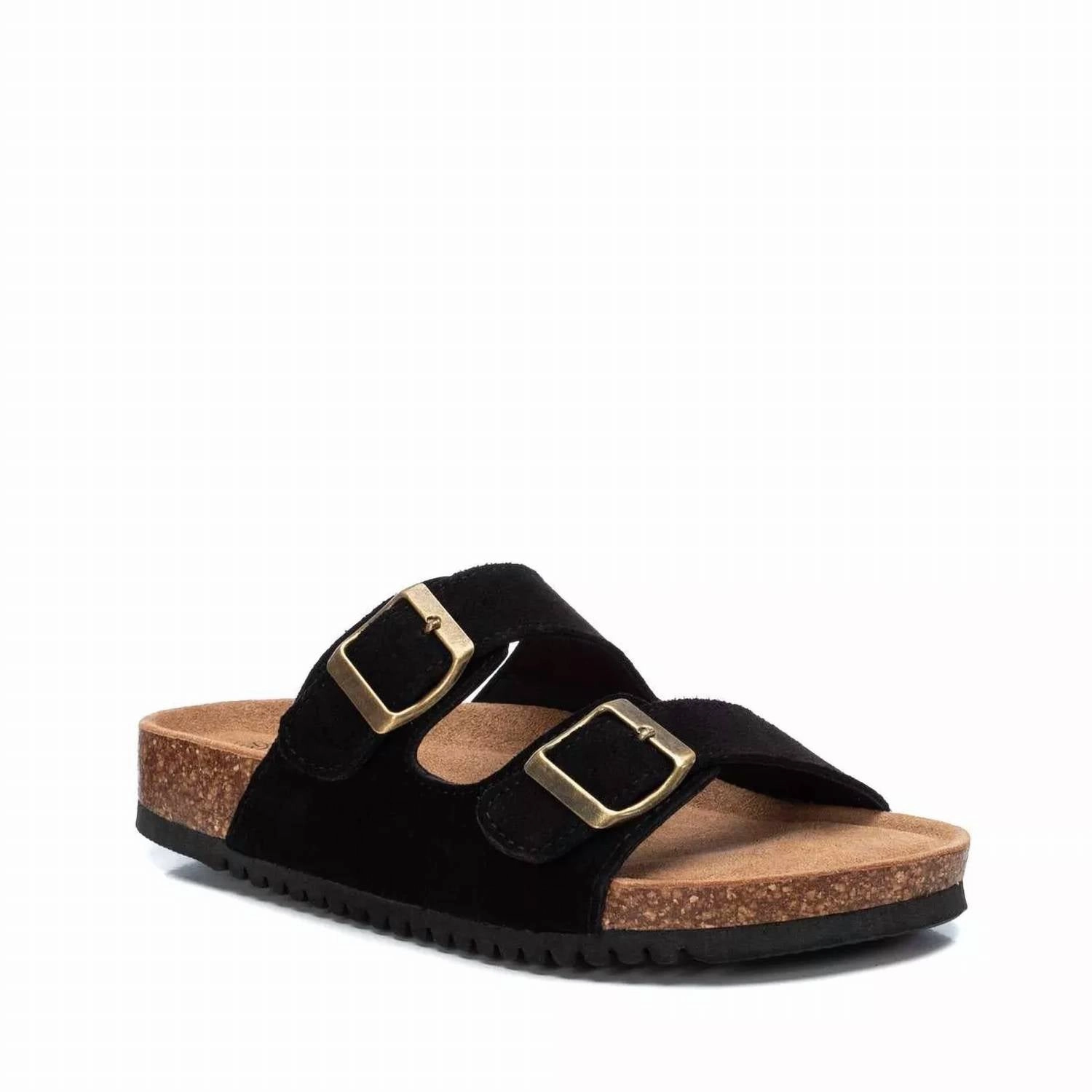 Women's Double Buckle Sandals In Black