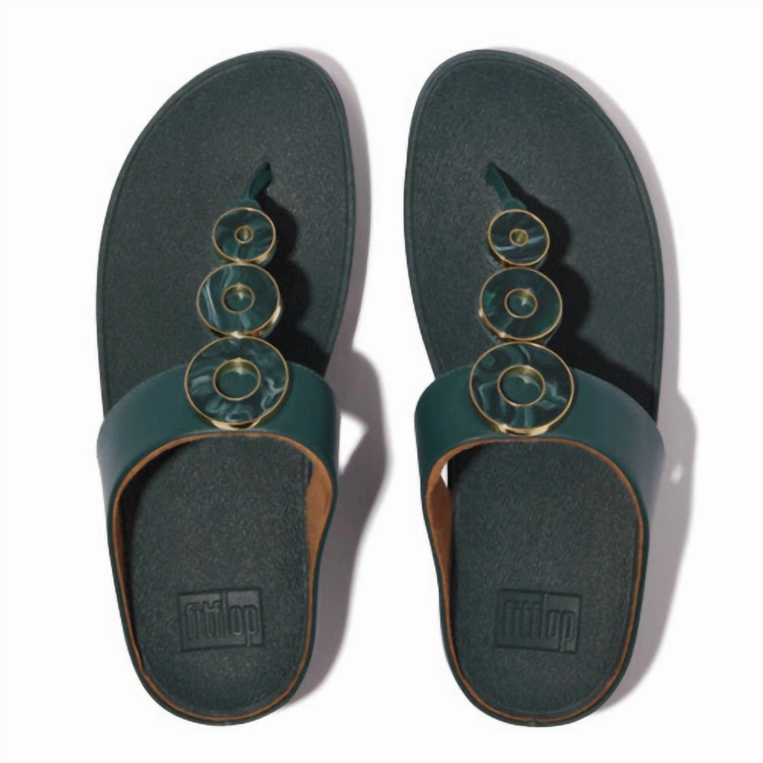 Women's Fino Resin Toe Post Sandal In Deep Teal