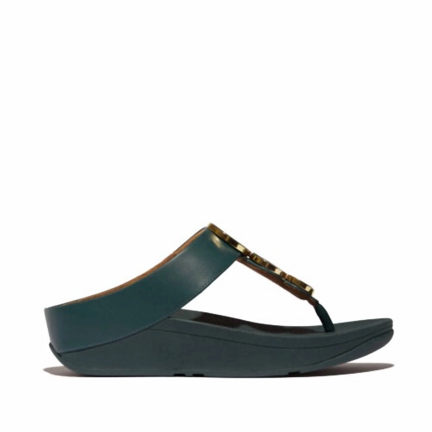 Women's Fino Resin Toe Post Sandal In Deep Teal