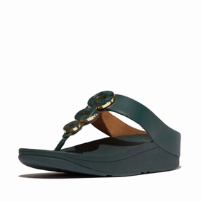 Women's Fino Resin Toe Post Sandal In Deep Teal