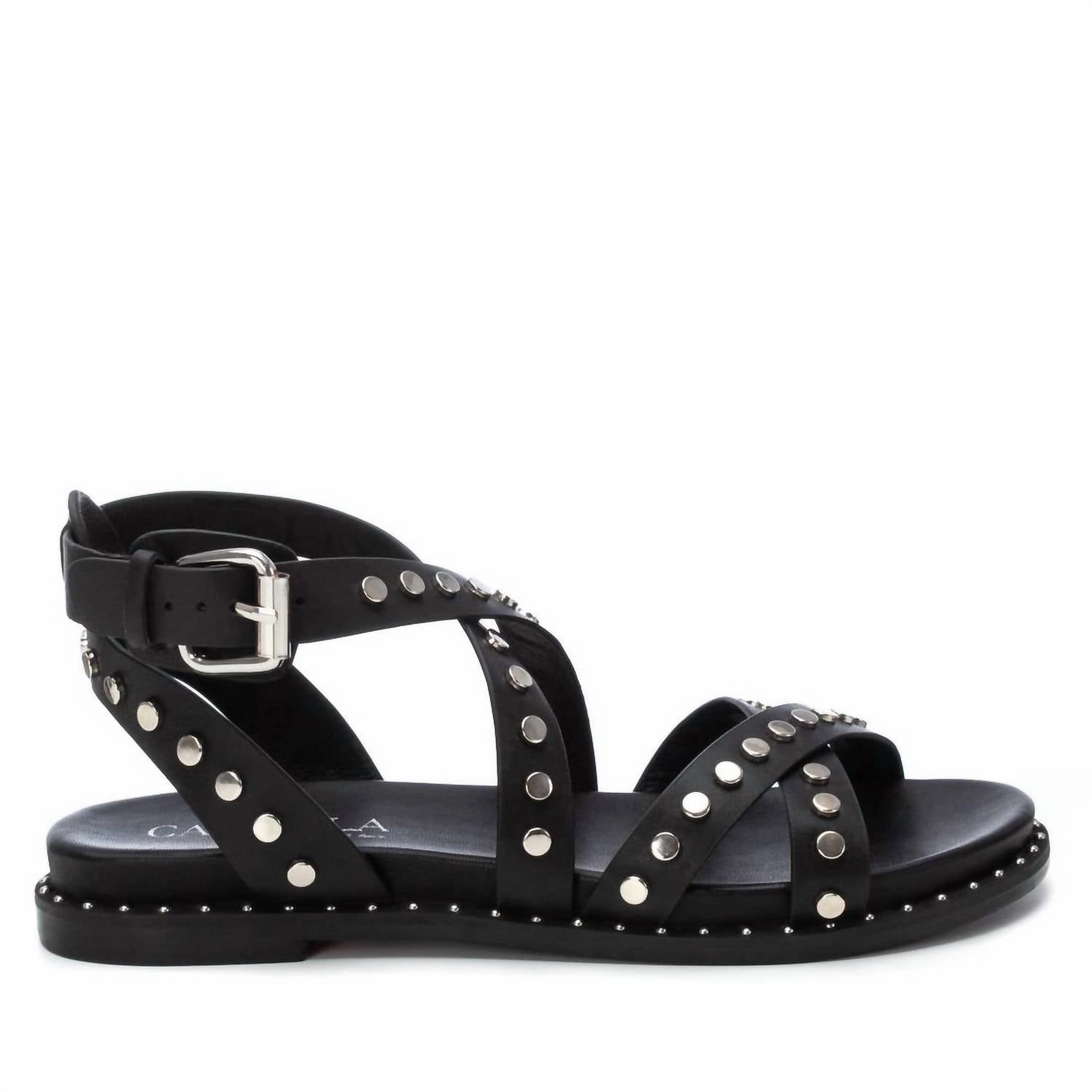 Women's Flat Sandals In Black