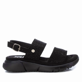 Women's Flat Suede Sandals In Black
