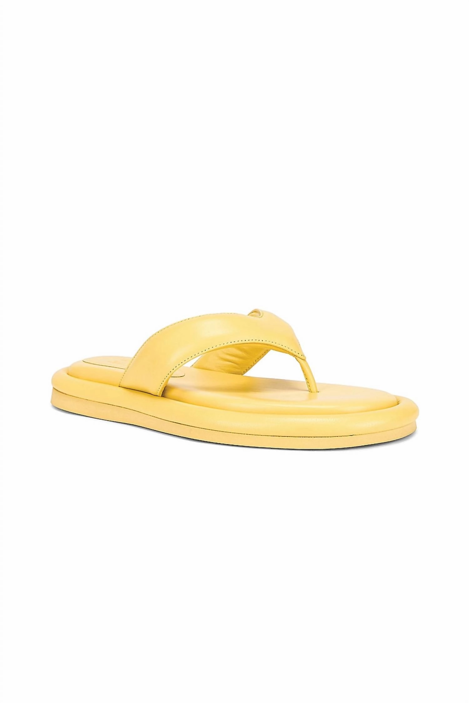 Women's Gia 5 Leather Thong Sandal In Butter Yellow