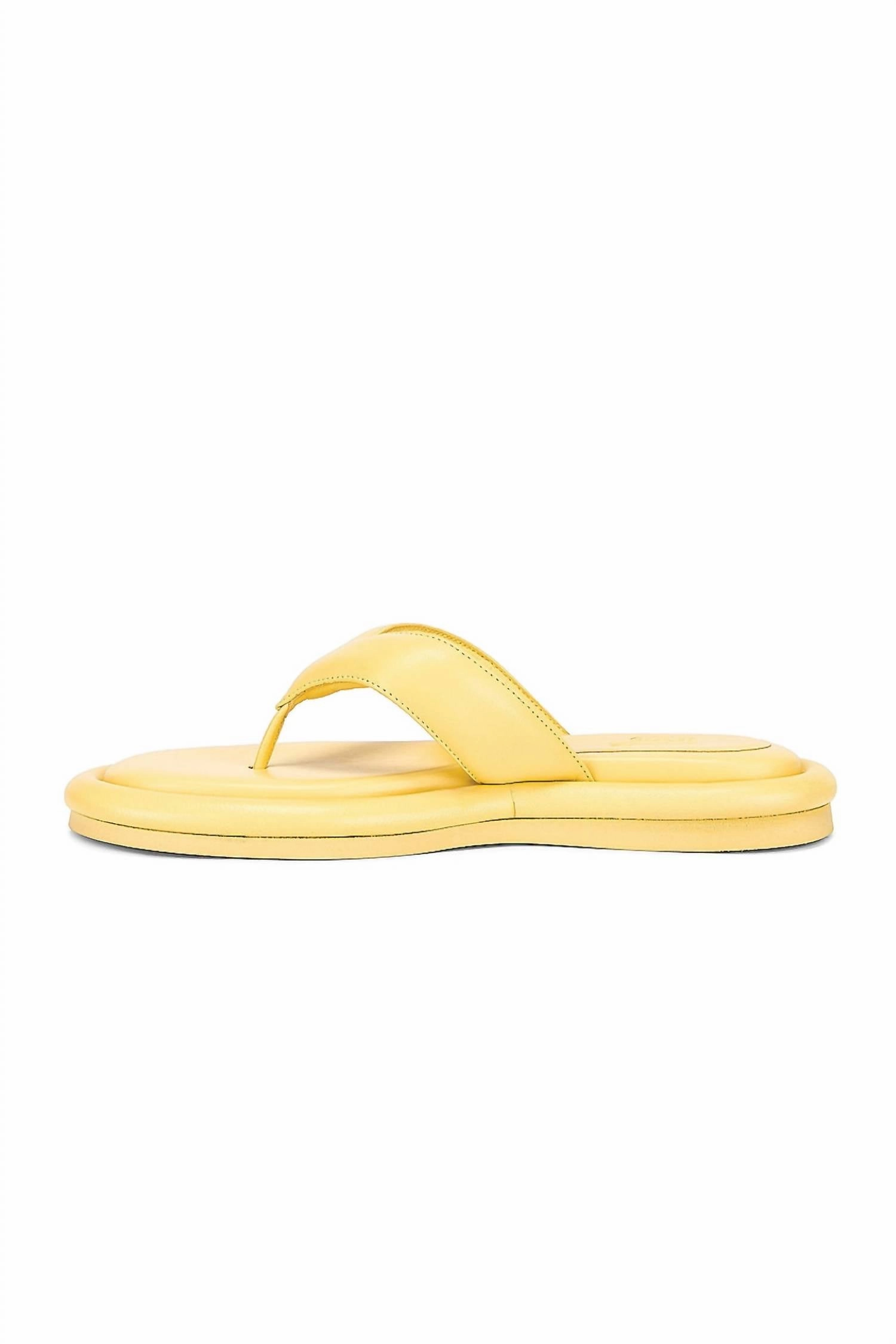 Women's Gia 5 Leather Thong Sandal In Butter Yellow