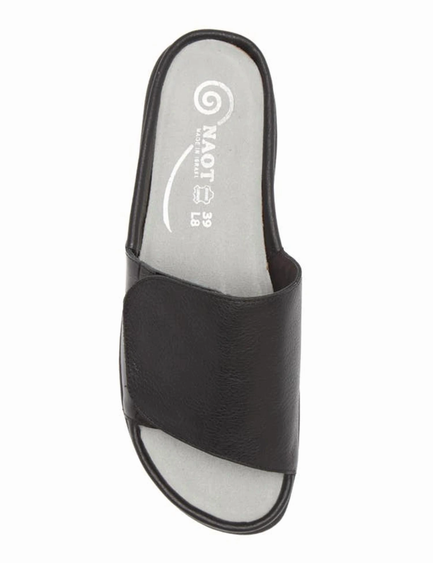 Women's Ipo Slide Sandal In Soft Black Leather/ Black Croc
