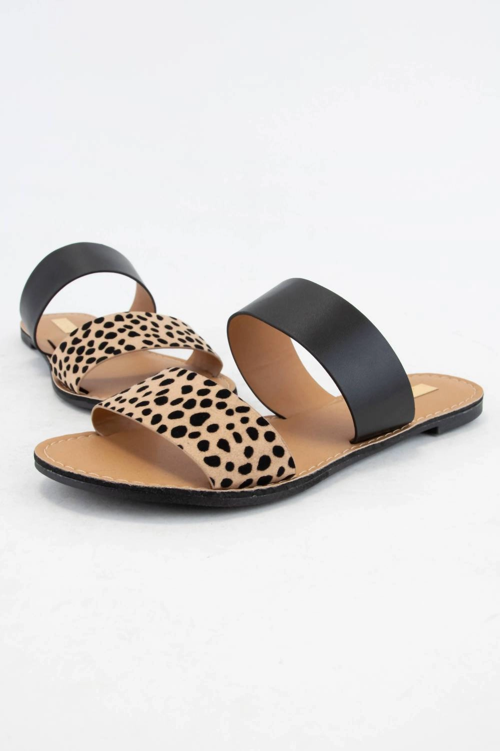 Women's Leopard Slide Sandal In Black Leopard