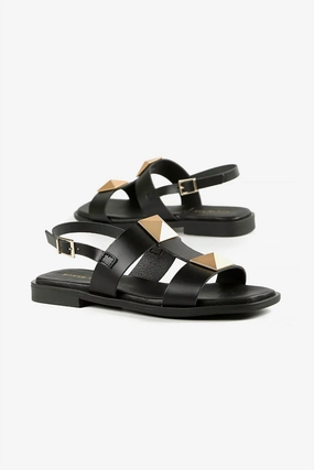 Women's Pyramid Stud Sandal In Black