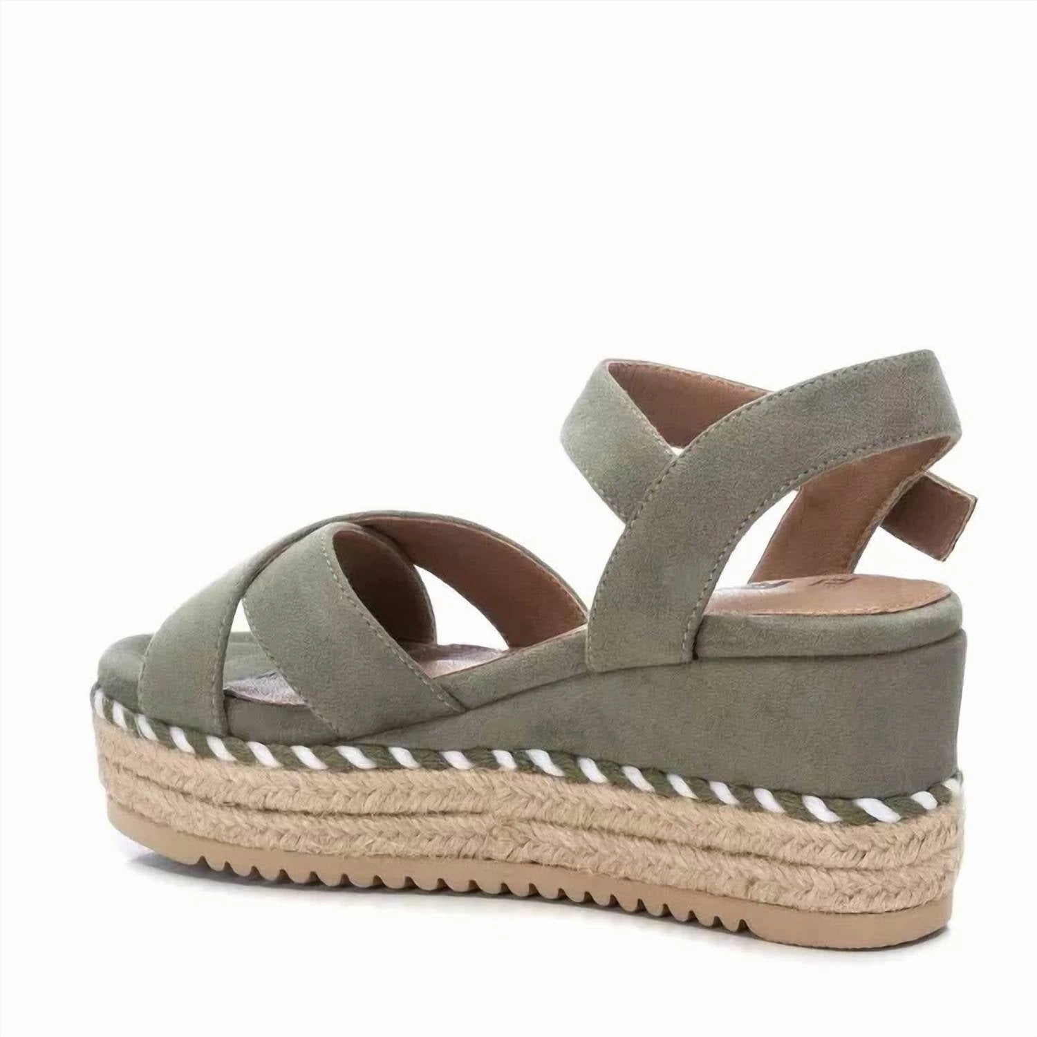 Women's Suede Wedge Sandals In Green
