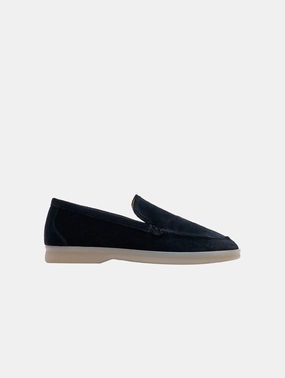 Women's Velvet Vegan Loafers | Black
