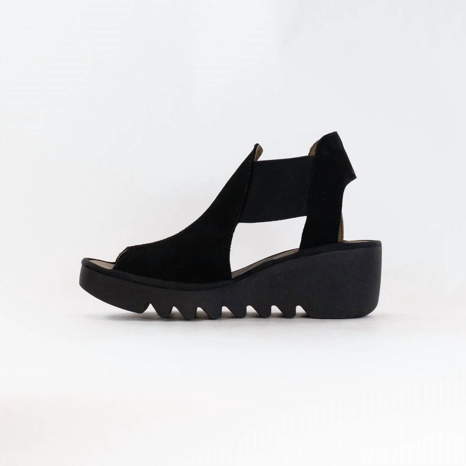 Women's Wedge Sandal In Black Suede