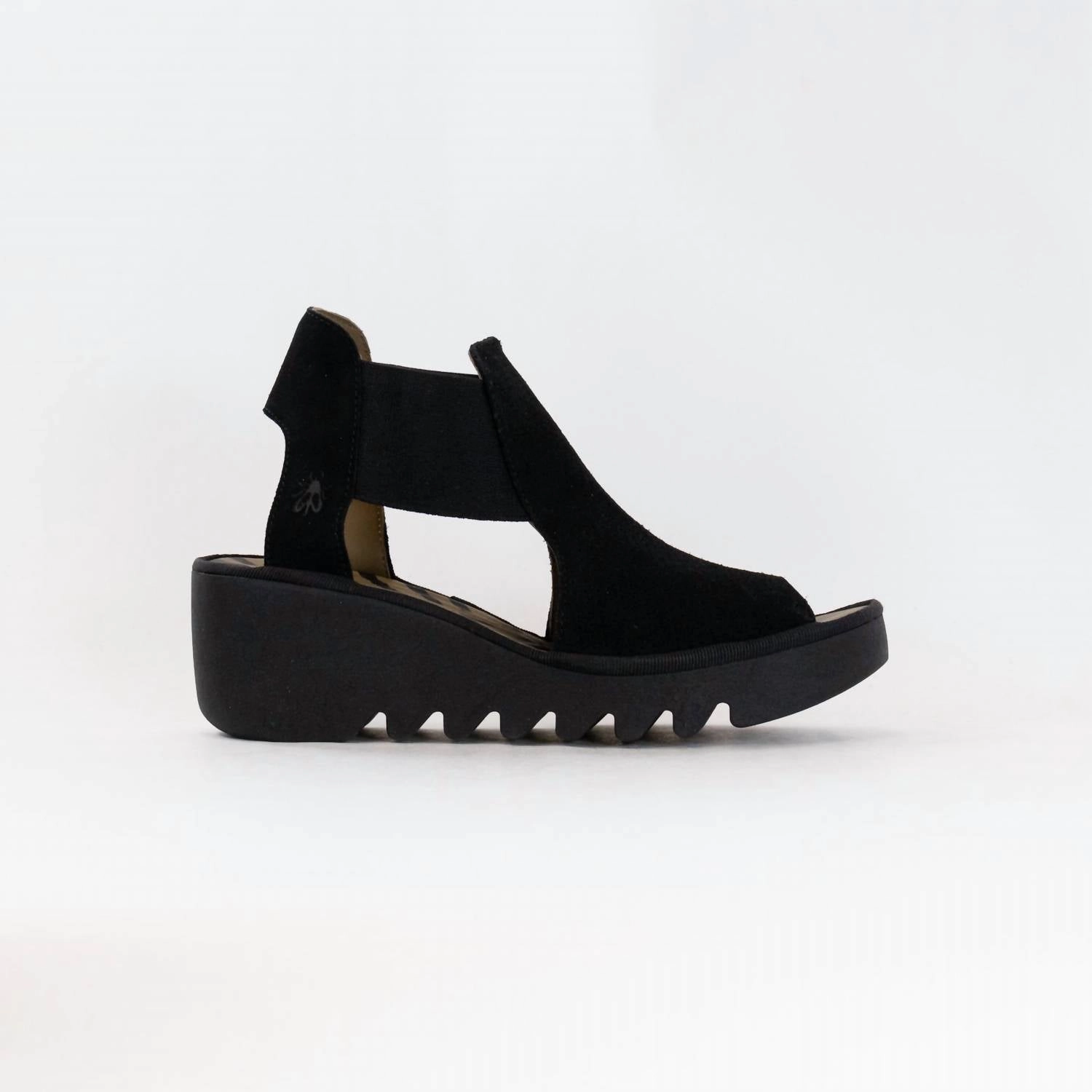 Women's Wedge Sandal In Black Suede