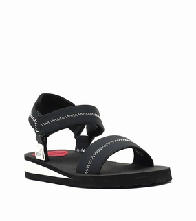 Women's Zig Zag Motive Sandals In Black