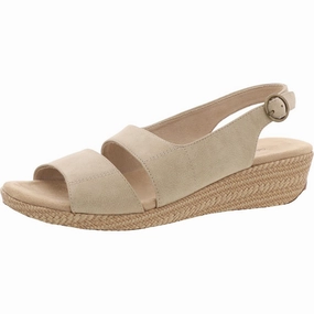 Womens Adjustable Faux Suede Wedge Sandals
