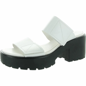 Womens Adjustable Leather Block Heel