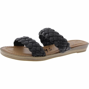 Womens Braided Man Made Slide Sandals