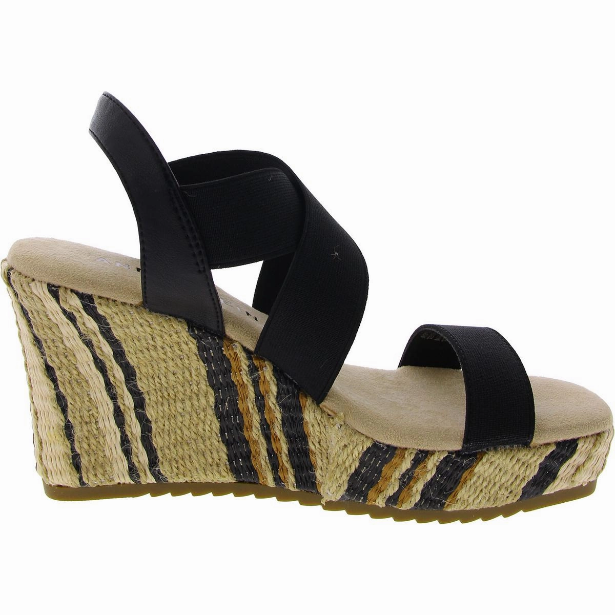 Womens Canvas Platform Wedge Sandals