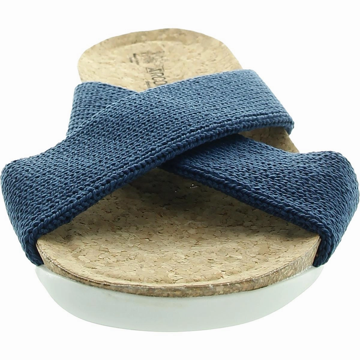 Womens Criss-Cross Knit Slide Sandals