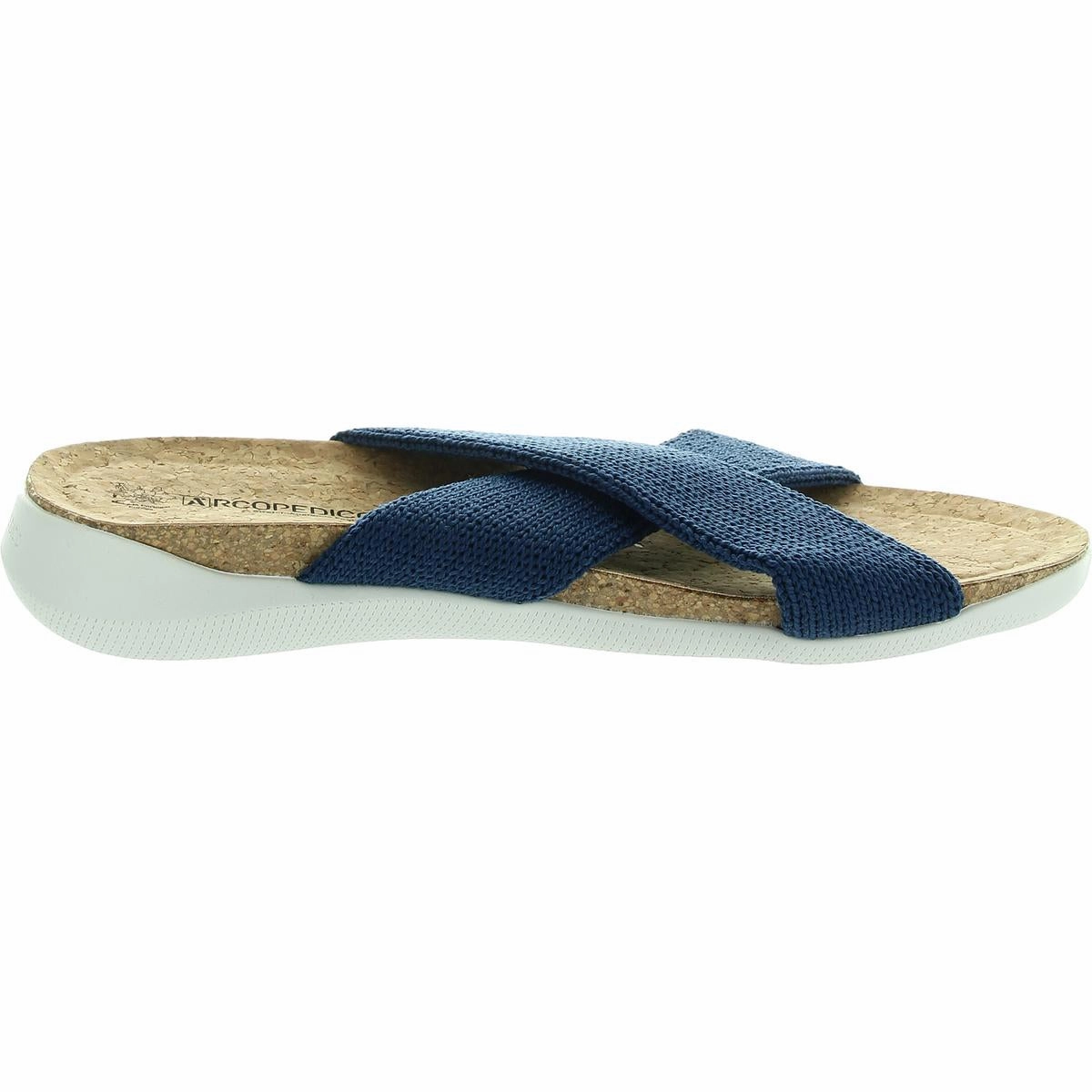 Womens Criss-Cross Knit Slide Sandals