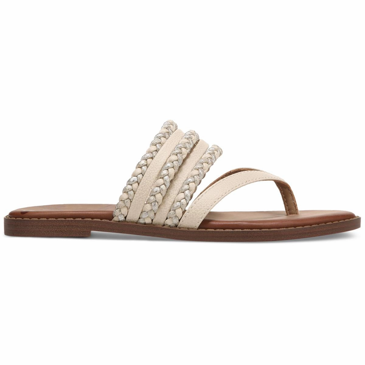 Womens Faux Leather Slip On Flatform Sandals