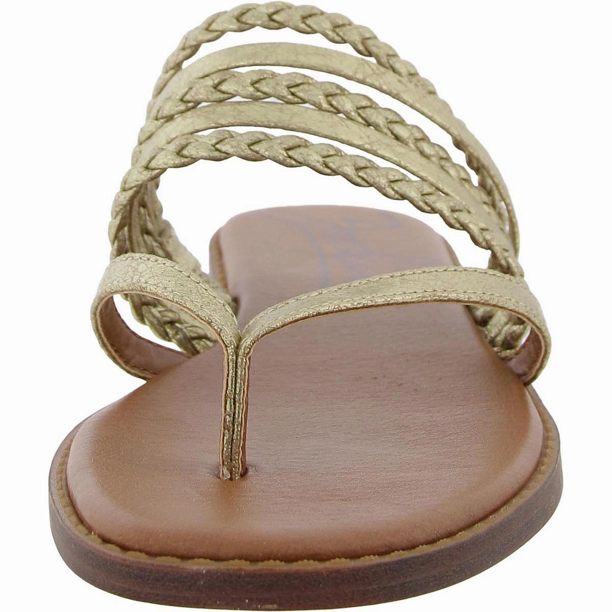 Womens Faux Leather Slip On Flatform Sandals