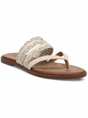 Womens Faux Leather Slip On Flatform Sandals
