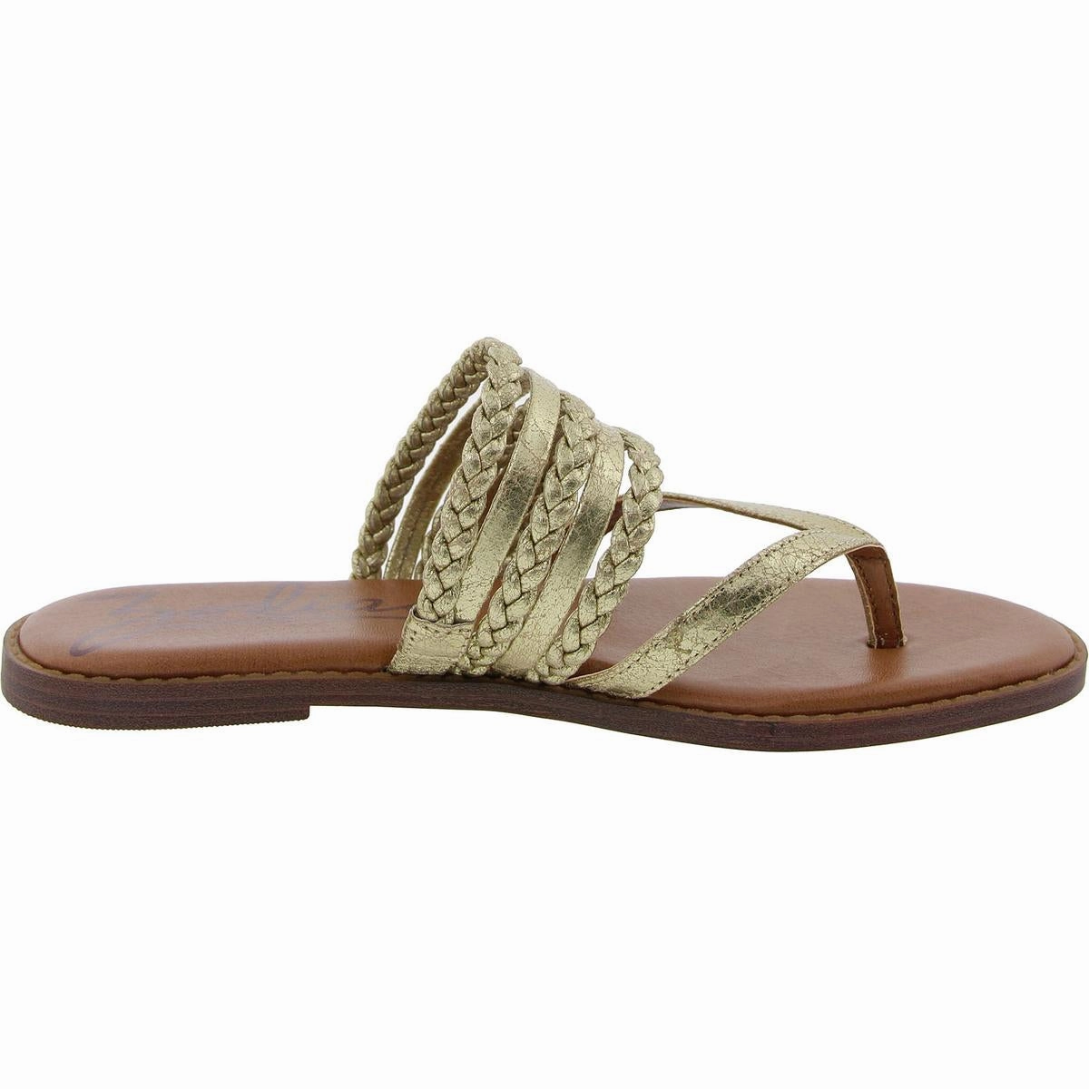 Womens Faux Leather Slip On Flatform Sandals