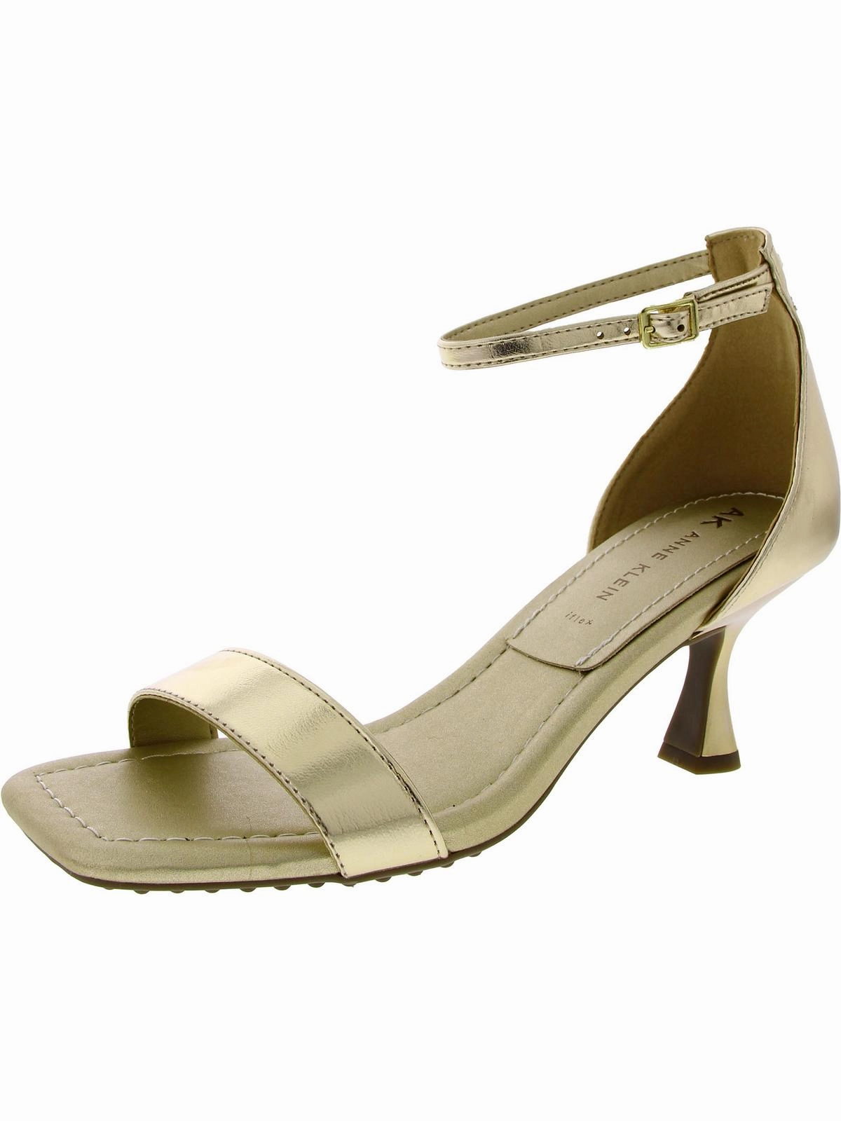 Womens Faux Leather Square Toe Heels