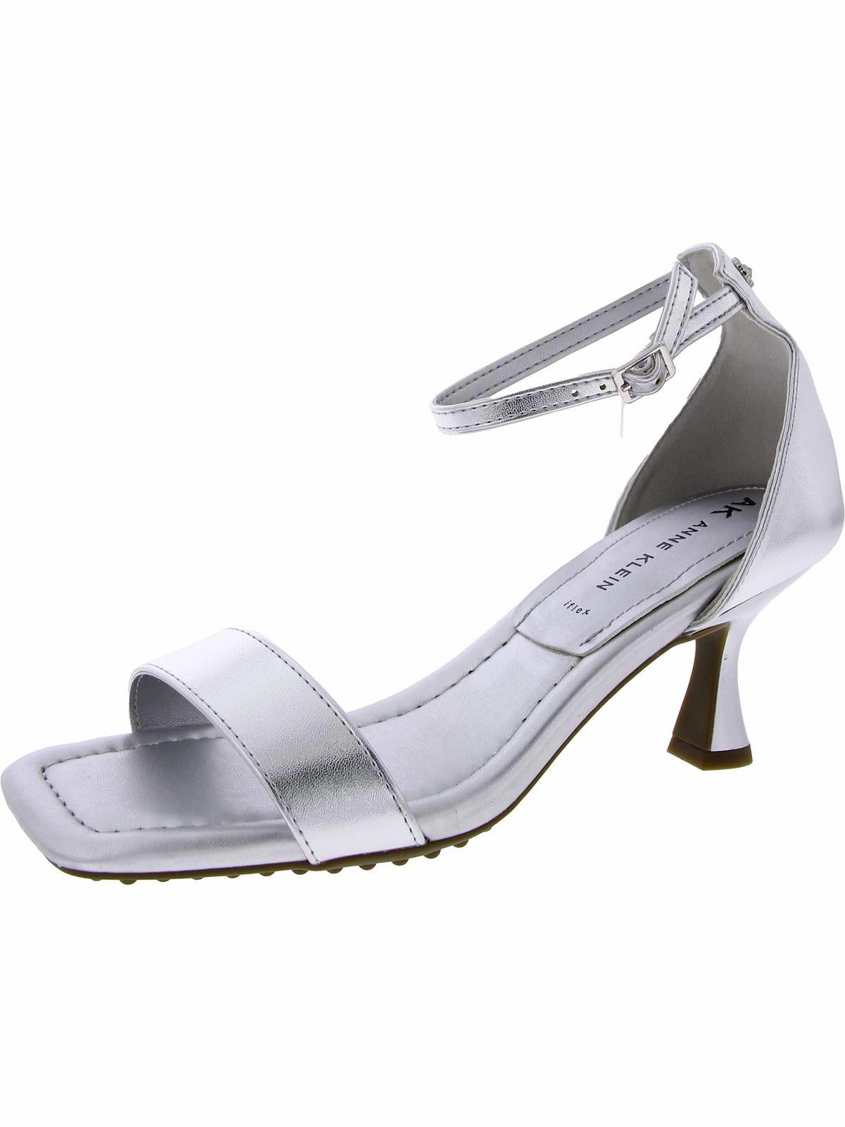 Womens Faux Leather Square Toe Heels