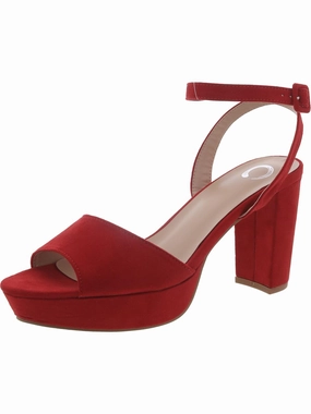 Womens Faux Suede Buckle Ankle Strap