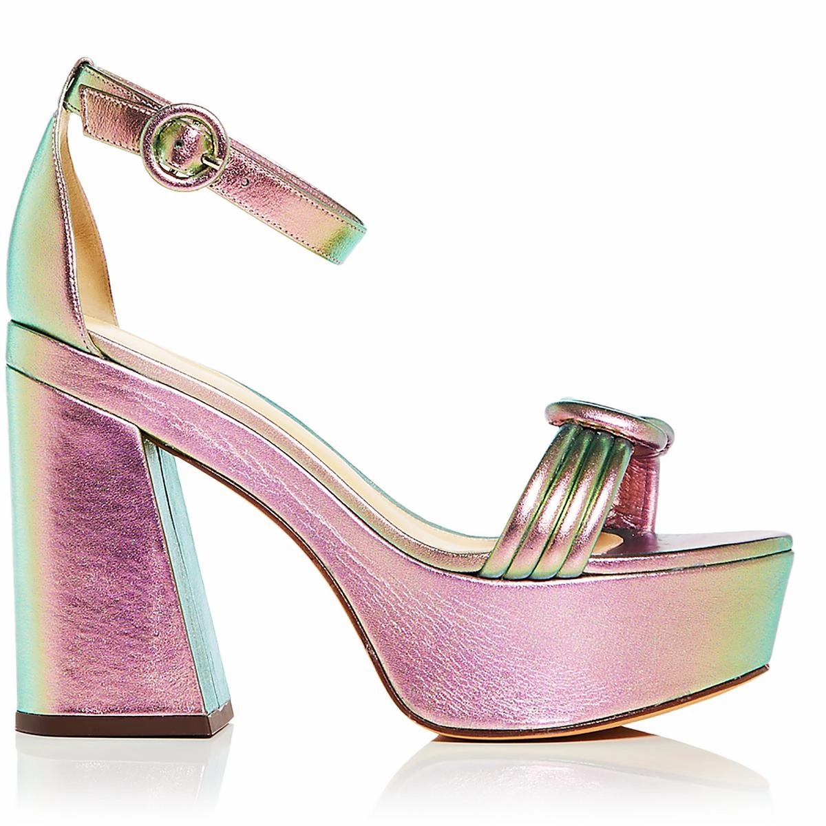 Womens Leather Adjustable Block Heel