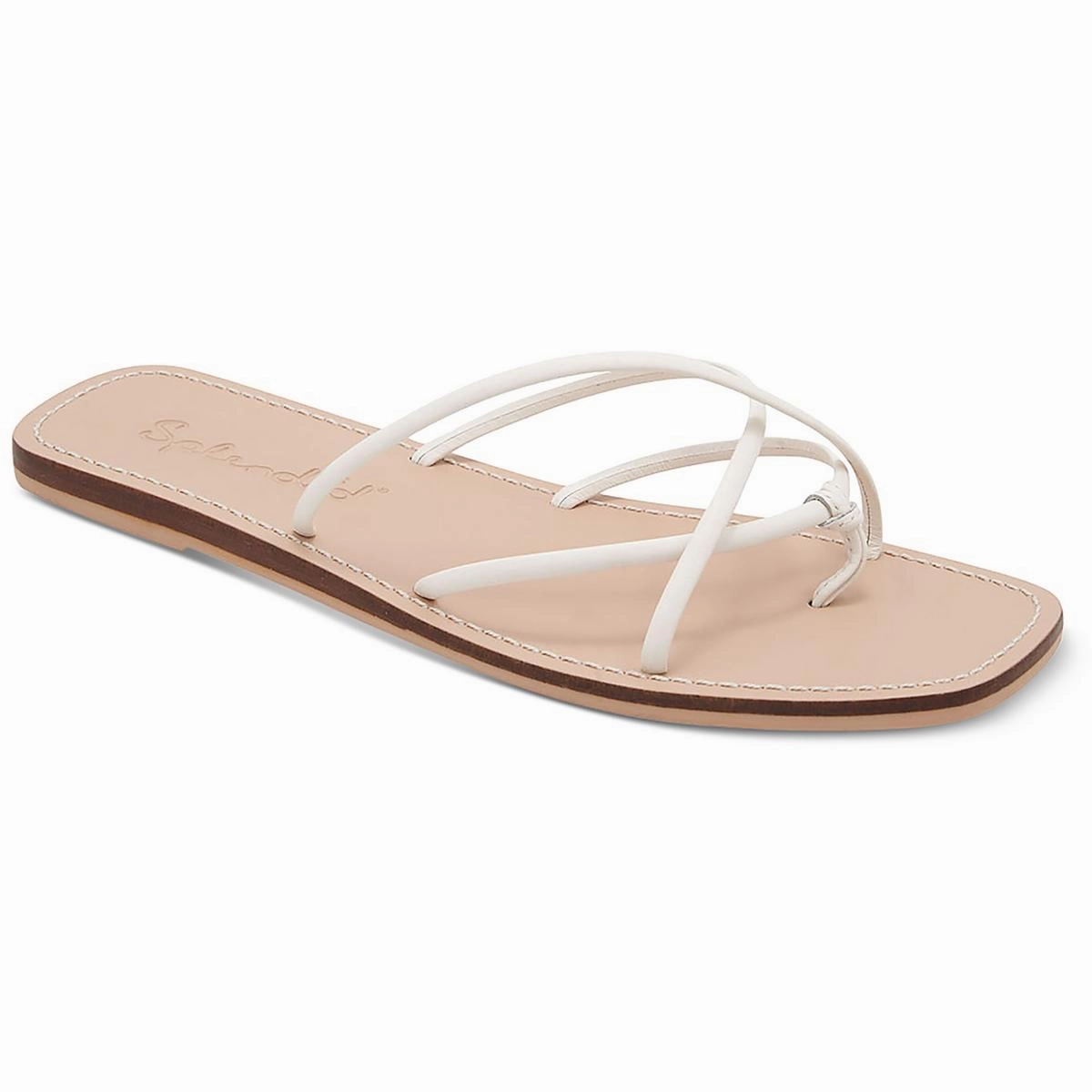 Womens Leather Flat Thong Sandals