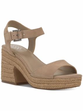 Womens Leather Open Toe Platform Sandals