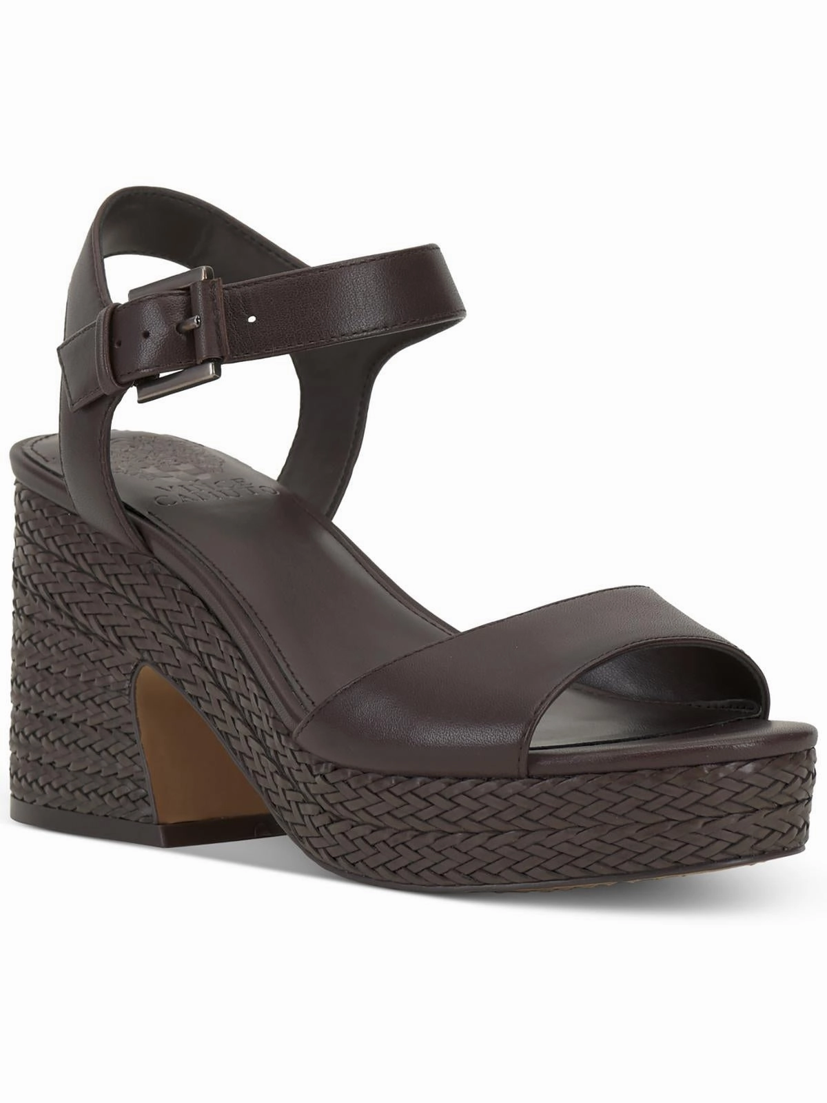Womens Leather Open Toe Platform Sandals