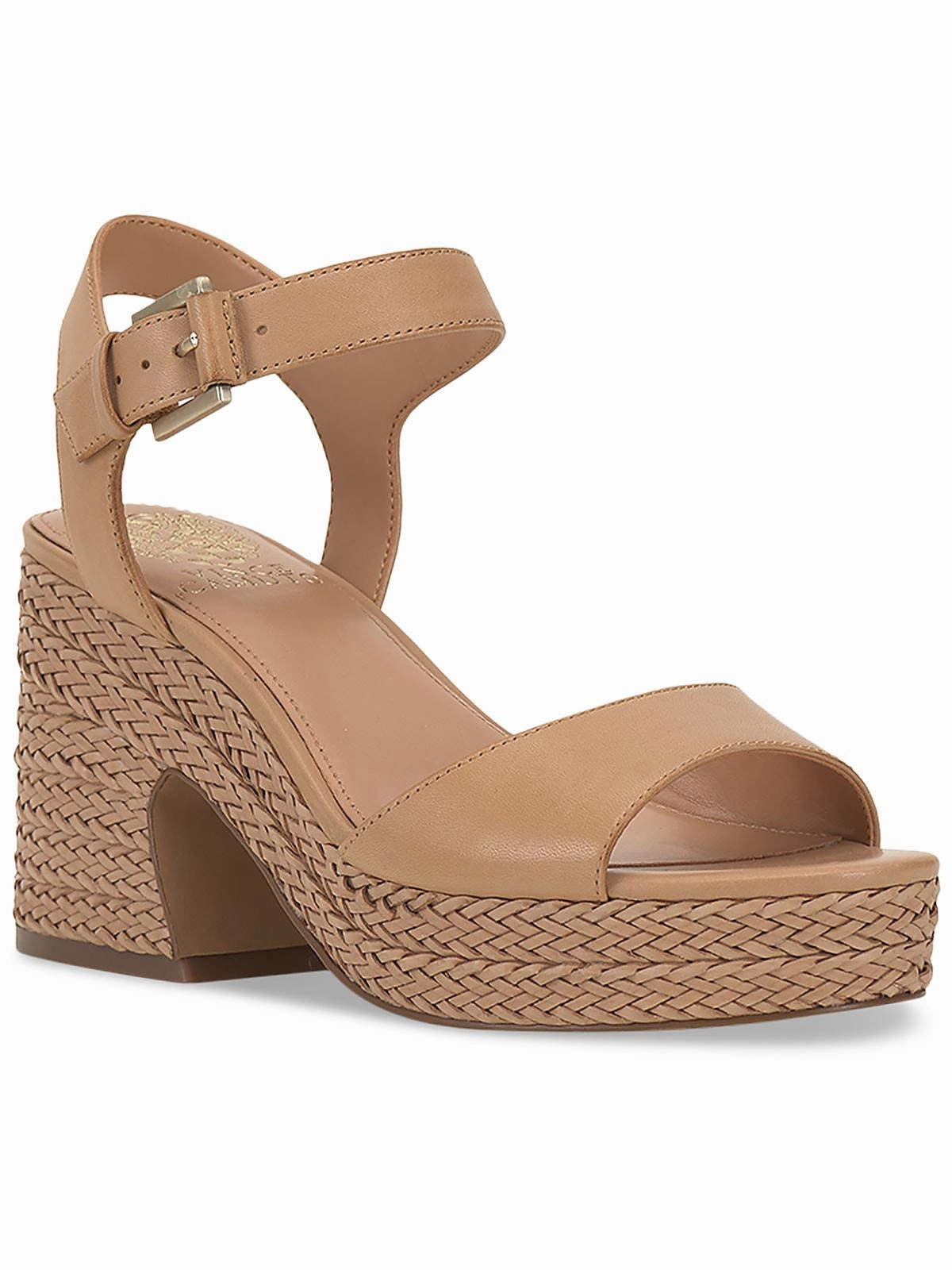 Womens Leather Open Toe Platform Sandals