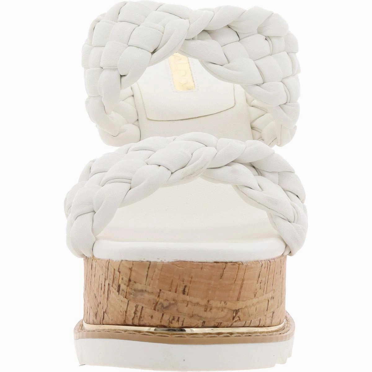 Womens Woven Faux Leather Platform Sandals