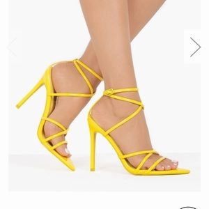 Yasmine Yellow Strappy Heels