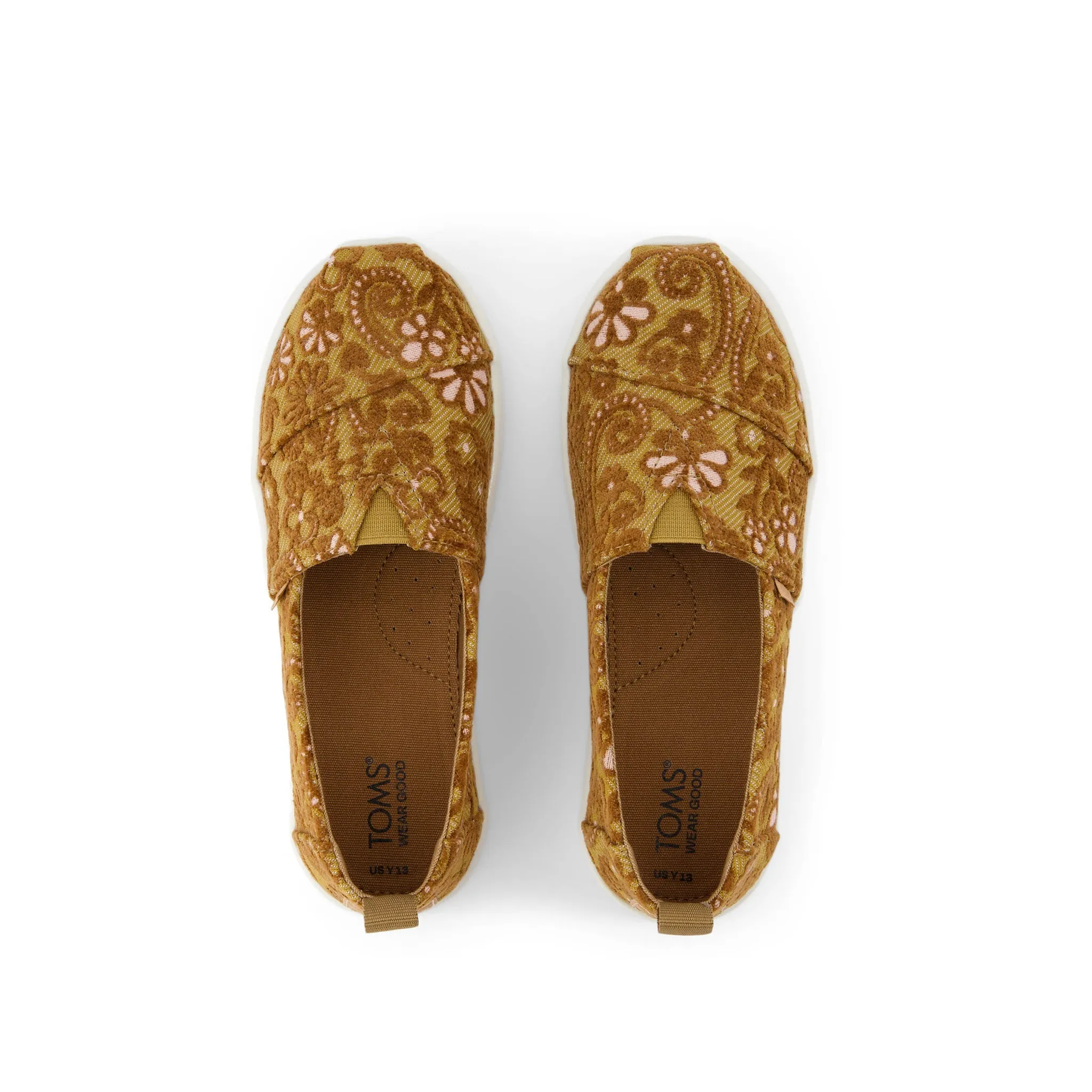 Youth Alpargata Golden Honey Floral Brocade Kids Shoe