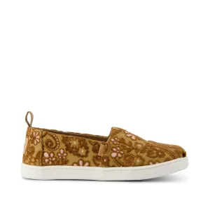 Youth Alpargata Golden Honey Floral Brocade Kids Shoe